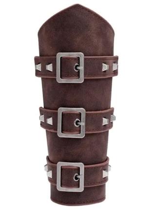 Браслет наручи викинг широкий (1 шт) коричневый, унисекс wuke one size