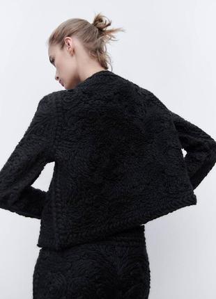 Теплый шерстяной костюм zara, черный жакет юбка миди зара с 36 м 38