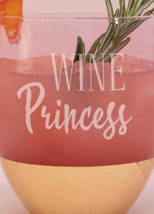 Бокал "wine princess" розовый с золотом, англійська5 фото