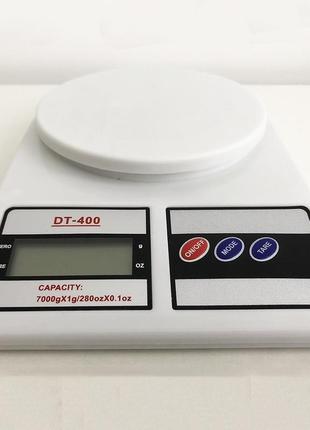 Весы кухонные электронные domotec sf-400 с lcd дисплеем белые до 10 кг2 фото