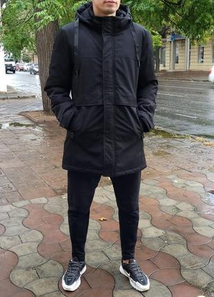 Мужская черная куртка off white5 фото