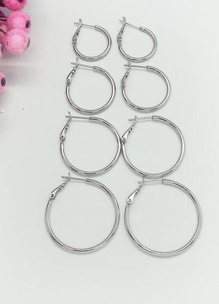 Xuping серьги медсплав родий, под серебро конго колечки классические, кольца, закутня7 фото