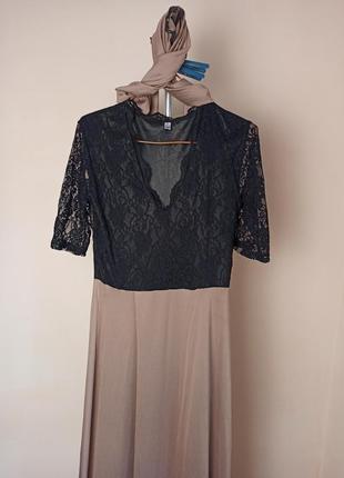 Платье / платье в бежево-черном цвете размер - s бренд shang5 фото