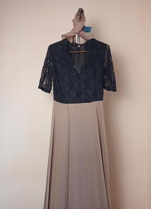 Платье / платье в бежево-черном цвете размер - s бренд shang3 фото