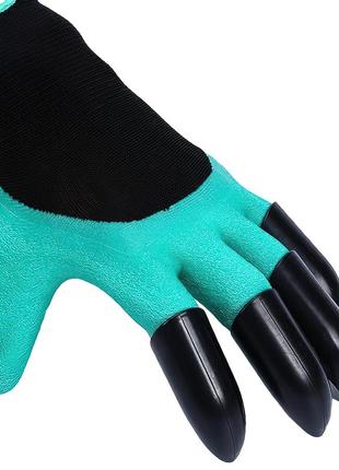 Садові рукавички з кігтями garden genie gloves. рукавички кігті для саду та городу. рукавички граблі4 фото