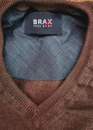 Теплый шоколадный свитер brax, шерсть, размер s-m.3 фото