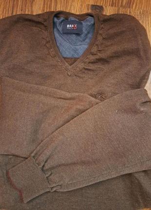 Теплый шоколадный свитер brax, шерсть, размер s-m.5 фото