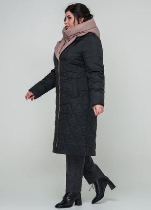 Пальто жіноче зімове тепле з капуром розміри: 50-608 фото