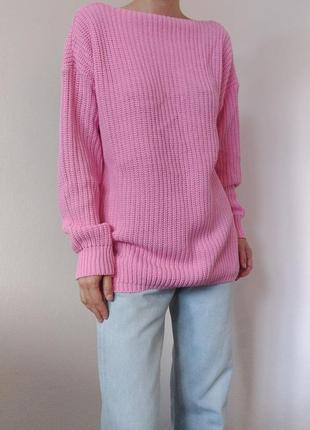 Разовый свитер с открытой спиной джемпер пуловер реглан лонгслив оверсайз свитер розовый4 фото