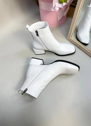 Белые кожаные ботинки на удобном кольцах много цветов5 фото
