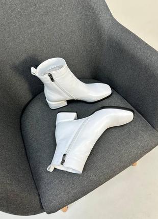 Белые кожаные ботинки на удобном кольцах много цветов4 фото
