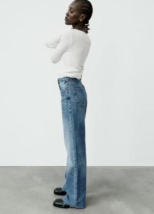 Джинсы high-rise wide leg от zara4 фото