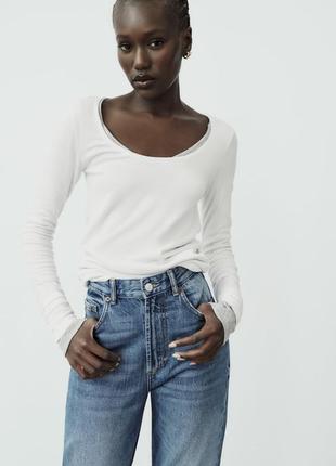 Джинсы high-rise wide leg от zara6 фото