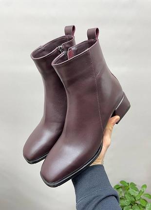 Бордовые марсала ботинки из натуральной кожи много цветов