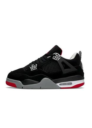 Nike air jordan 4 retro bred fur2 фото