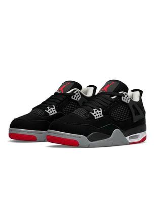 Nike air jordan 4 retro bred fur6 фото