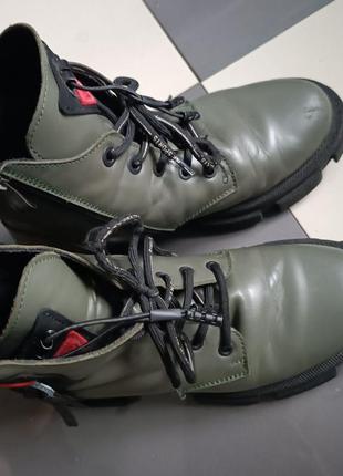 Ботинки ботинки осень олива зеленые натуральная кожа кожу 376 фото