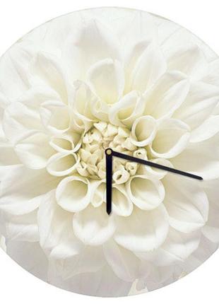 Настенные часы круглые «цветок» деревянные с принтом 36 см1 фото