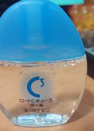 Японські мінеральні краплі для очей rohto c3 c cube cool eye drops (для контактних лінз)3 фото