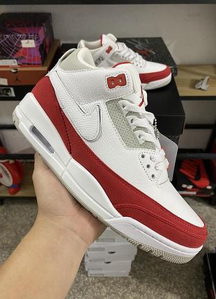 Кросівки nike jordan 3 retro tinker white university red джордан ретро білі червоні