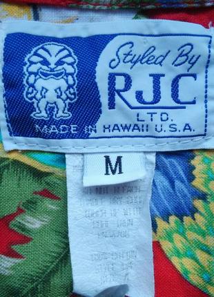 Рубашка  гавайская rjc hawaii usa cotton made in hawaii гавайка (m)4 фото