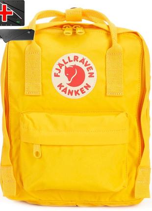 Рюкзак fjallraven kanken classic желтый. повседневный городской водонепроницаемый рюкзак канкен