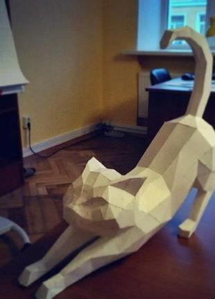 Paperkhan конструктор из картона кошка кот котенок оригами паперкрафт 3d фигура развивающий набор антистресс