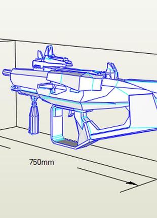 Paperkhan конструктор з картону borderlands пістолет кулемет макет модель паперкрафт подарунок сувенір іграшка 3d  фігура интерьер4 фото
