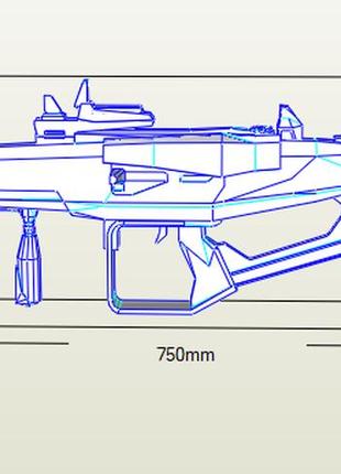Paperkhan конструктор з картону borderlands пістолет кулемет макет модель паперкрафт подарунок сувенір іграшка 3d  фігура интерьер7 фото
