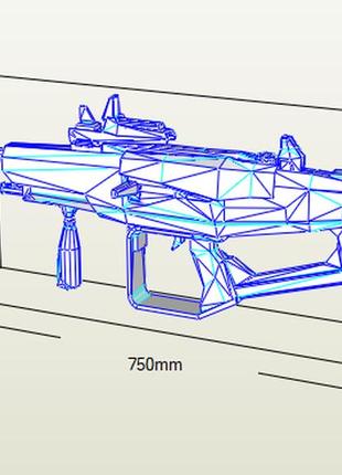 Paperkhan конструктор з картону borderlands пістолет кулемет макет модель паперкрафт подарунок сувенір іграшка 3d  фігура интерьер1 фото