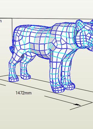 Paperkhan конструктор із картонукіт лев тигр пума пазл орігамі papercraft 3d фігура полігональна набір подарок сувенір антистрес