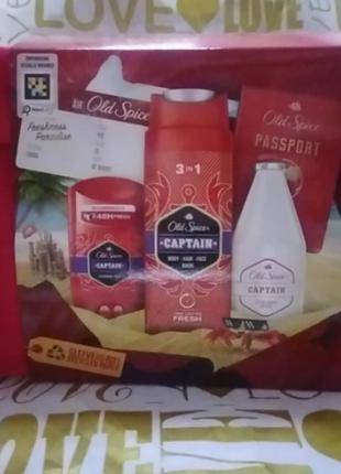 Подарочный набор old spice captain мужской (дезодорант-стик, 50 мл + гель для душа, 250 мл + лосьон после бритья, 100 мл)