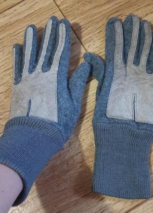 Трендові рукавички, текстиль принтований замшею