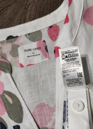 Льняная блуза в цветочный принт xl от marks&spencer9 фото