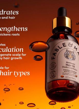 Олія для зміцнення та росту волосся fable &amp; mane holoroots pre-wash hair treatment oil, 5 мл5 фото