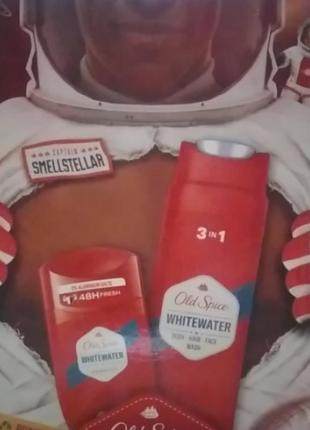 Подарочный набор old spice whitewater, твердый дезодорант + гель для душа