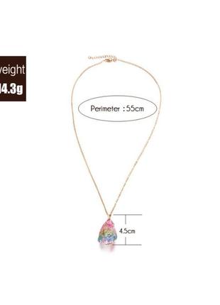Женская хрустальная подвеска, прозрачная разноцветная цепочка, ожерелье, украшения4 фото