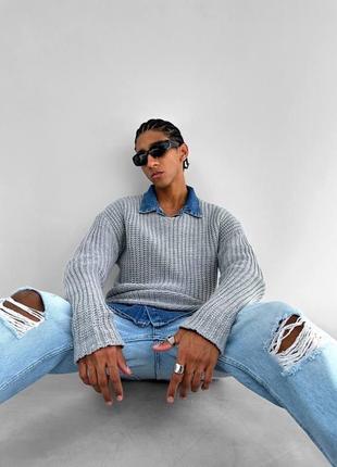 Новинка! стильный мужской свитер в рубчик качественный молодежный3 фото