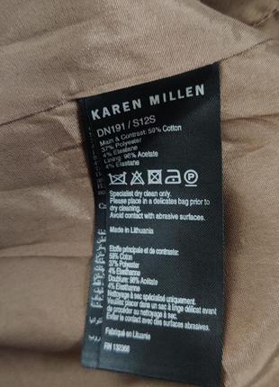 Дизайнерсокое атласное красивое платье футляр karen millen 59% коттона 12 р10 фото