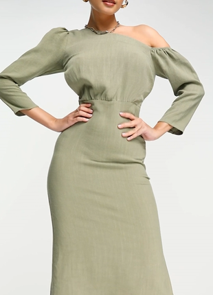 Розпродаж сукня asos міді натуральна лляна3 фото