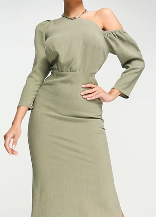 Розпродаж сукня asos міді натуральна лляна6 фото