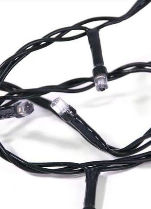 Світлодіодна лінійна гірлянда нитка 200 led 13 м чорний шнур лампочки кристал від мережі різнокольоровий7 фото