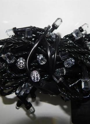 Світлодіодна лінійна гірлянда нитка 200 led 13 м чорний шнур лампочки кристал від мережі різнокольоровий5 фото