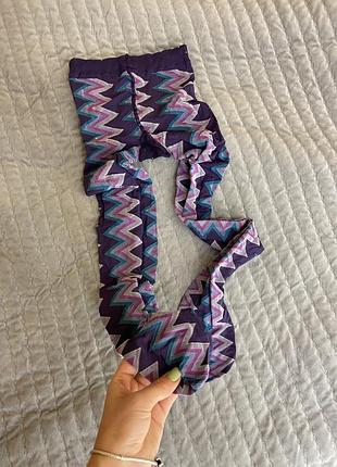 Яркие красивые осенние колготы, капроновые разноцветные колготки, винтажные, стильные разрисованые с узорами колготками