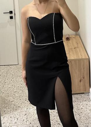 Черное платье корсетное