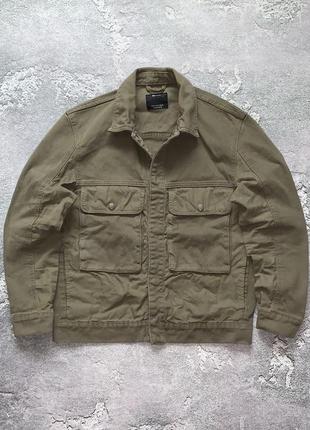 Bershka s/size cargo jacket overshirt denim хаки куртка жакет овершот джинсовка карго