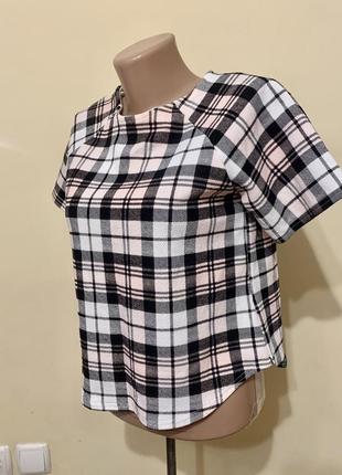 Блузка кофта select клетка в стиле burberry размер 6/34/ xs2 фото