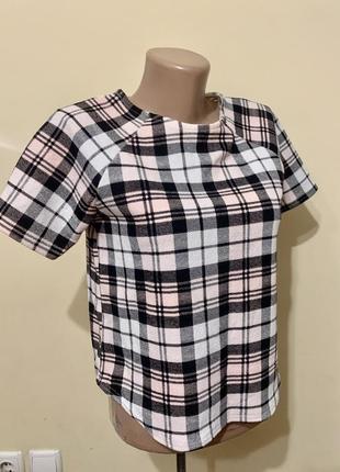 Блузка кофта select клетка в стиле burberry размер 6/34/ xs3 фото