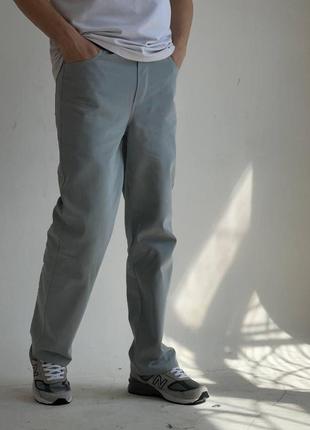 Стильні об'ємні чоловічі джинси світло-сірі котон8 фото