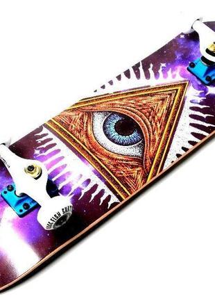 Скейт дерев'яний від fish skateboard eye,дитячий скейтборд,міцний скейт1 фото